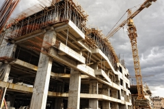 construction site with crane and building
