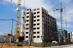 construction of residential houses, crane