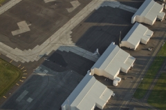 A series of maintenance hangars at McChord Air Force Base in Tacoma, WA